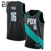 Camiseta Niños Portland Trail Blazers Yang Hansen 2025-26 Nike City Edition Negro Swingman Camiseta Niños Portland Trail Blazers Yang Hansen 2025-26 Nike City Edition Negro Swingman